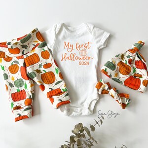 Baby&#39;s first Halloween outfit, Pumpkin coming home outfit, first halloween outfit gender neutral, Halloween coming home outfit pumpkins