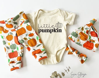 Little pumpkin coming home outfit, Coming home outfit halloween, Fall baby coming home outfit, Coming home outfit pumpkin set