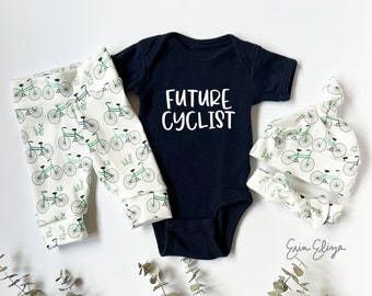 Cycling baby gift, Cyclist baby gift, Bike coming home outfit, baby boy bike outfit, bike baby shower, Baby gift for cyclists