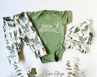 Little sprout baby, Plant person baby, Plant lovers baby gifts, Plant baby clothes gender neutral, Plants baby shower, Plant gifts for baby