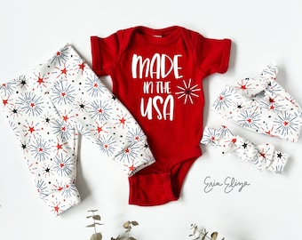 Made in the USA baby, 4th of July outfit, July 4th boy coming home outfit, Independence Day outfit, July 4th outfit baby boy, gender neutral