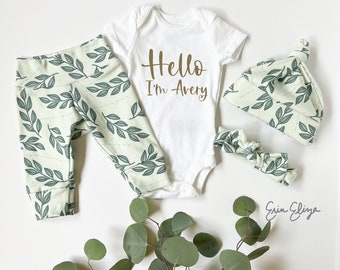 Baby girl coming home outfit, Modern baby girl outfit, Baby girl gift, Coming home outfit girl, Gender neutral coming home outfit