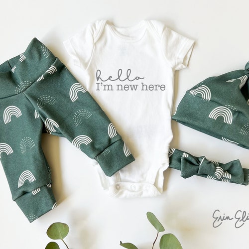 Gender Neutral Baby Coming Home Outfit Organic Neutral Baby Etsy