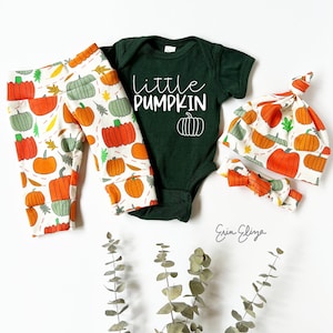 Little pumpkin baby coming home outfit, Halloween baby outfit, Fall baby outfit, Coming home outfit pumpkin gender neutral, Fall baby gift