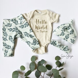 Coming home outfit personalized, baby girl coming home outfit, Personalized newborn gift, Coming home set baby girl, Girl coming home set