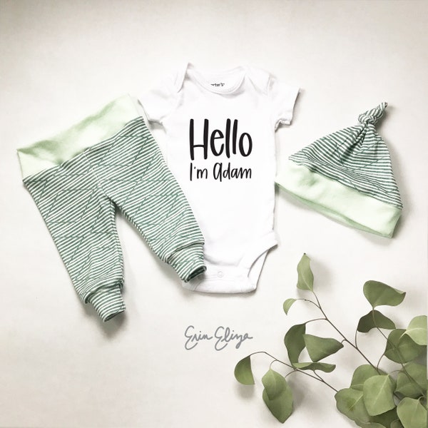 Summer baby boy coming home outfit, Summer baby outfit, Summer baby boy stripes, Summer baby boy gift, Summer outfit for baby boy