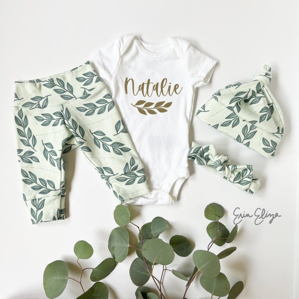 Coming home outfit baby girl, Personalized baby girl outfit, Coming home outfit with name