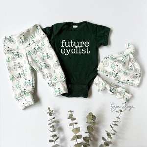 Bike baby gift gender neutral, Bicycle baby gift, Cycling lovers baby gift, Bike baby outfit, Bike pants for baby, Bicycle baby