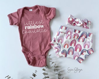 Rainbow baby gift pink, Rainbow baby girl, Rainbow baby summer outfit, Pink rainbow baby girl outfit, Summer rainbow baby