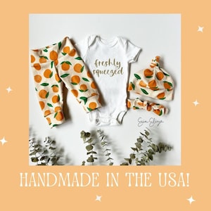 Freshly squeezed, Clementine coming home outfit, Orange baby girl outfit, Clementine baby girl, Citrus baby shower, Baby girl Florida outfit