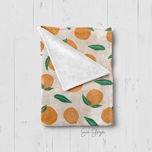 Citrus orange baby blanket, Clementine baby blanket, Florida baby blanket, Orange minky blanket, Citrus minky blanket, Florida baby blanket