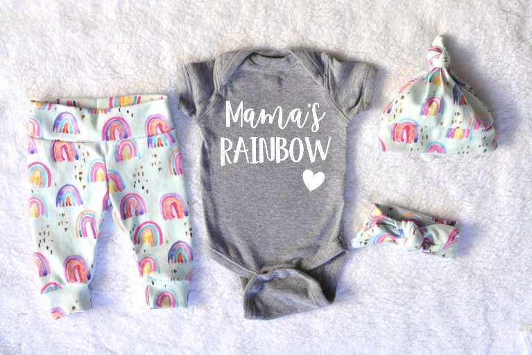 Rainbow baby Rainbow baby girl clothing Coming home outfit Etsy