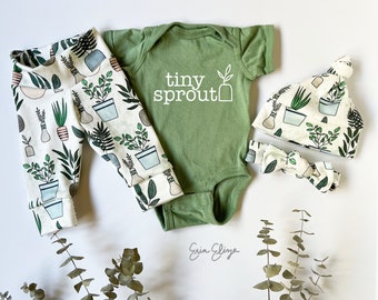 Tiny sprout, Plant baby outfit, Plant lovers baby gifts, Tiny Sprout baby gender neutral, Plants baby shower, Plant gifts for baby