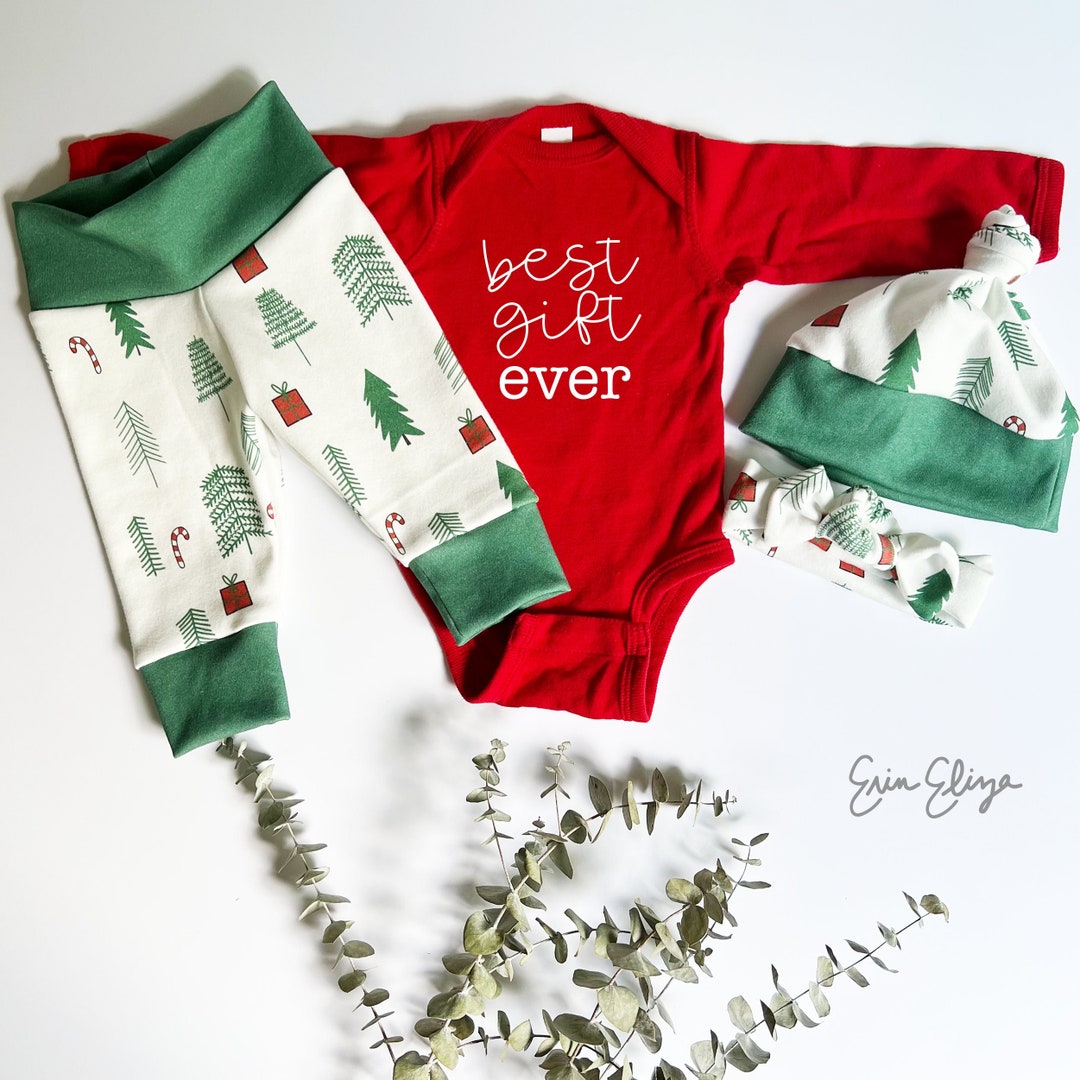 Christmas Baby Best Gift Ever, Christmas Baby Clothes, Christmas Coming Home Outfit, Gender