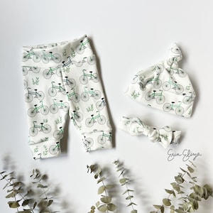 Bicycle Baby Outfit: Bike Leggings, Bodysuit & Hat