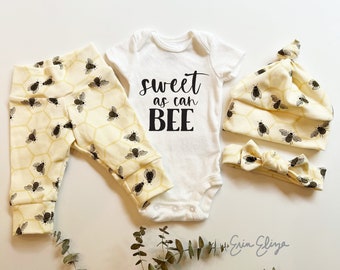 Sweet as can bee, Bee lovers baby outfit, Bee baby shirt, Gender neutral bee outfit, Bee baby shower, Bee baby outfit