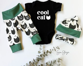 Cool cat baby, Cat baby outfit, Cat baby pants, Coming home outfit cats, Cat baby gift, Cat baby gender neutral, Cat lover baby gift