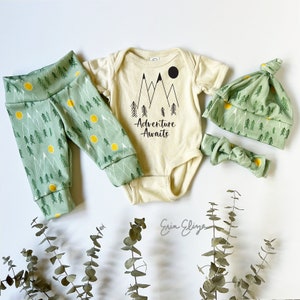 Adventure Awaits baby gift, Mountain baby, Nature baby, Climbing gift, Adventure Awaits baby gift, Outdoor baby gift, Gender neutral baby image 5