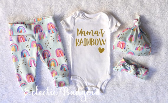 rainbow baby outfit girl