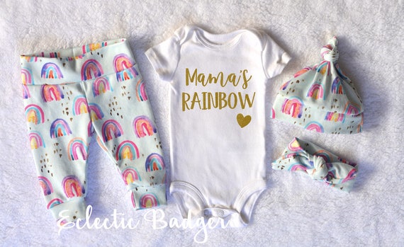 rainbow baby coming home outfit girl