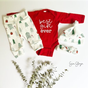 Baby outfit for hospital Christmas, Newborn Christmas outfit, Best present coming home outfit, Gender neutral Christmas clothes
