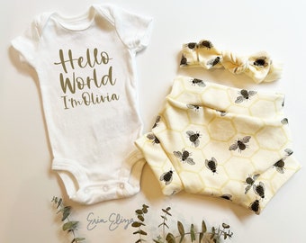 Bee bloomers, Bee bummies, Baby bee girl outfit, Bumblebee outfit girl, Bee baby showe, Bee outfit baby girl, bee coming home outfit