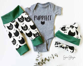 Purrfect baby, Purrfect cat outfit, Cat baby gifts, Coming home outfit cats, Baby boy cat clothing, Baby boy cat shirt