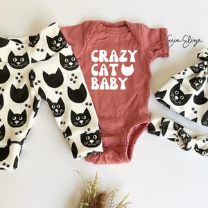 Cat baby clothes, Crazy Cat Baby, Baby girl cat clothing, Baby gift for cat lovers