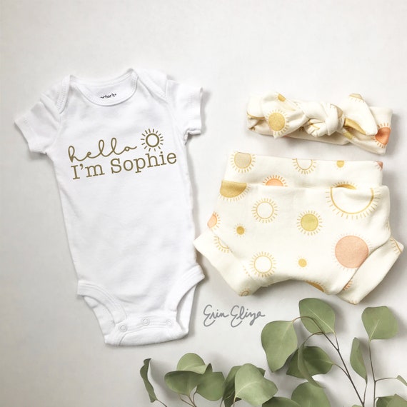 Hello Sunshine Florida Hooded Baby Onesie Hello Sunshine Florida Hooded Baby Onesie