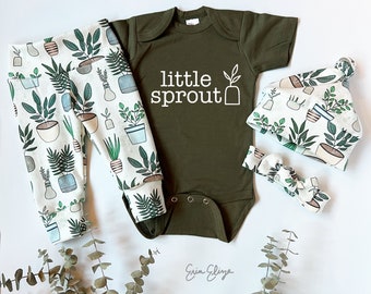 Little sprout baby outfit, Plant baby gift, Plant person baby gift, Little Sprout baby, Plants baby shower, Plant gifts for baby neutral