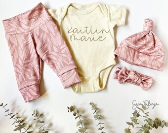 Coming home outfit baby girl, Newborn girl outfit, Pink baby shower gift, Pink baby girl gift, Pink floral baby girl outfit