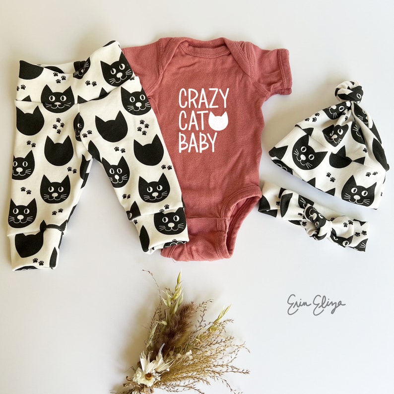 Cat baby clothes, Cat baby outfit, Cat baby pants, Coming home outfit cats, Baby girl cat clothing, Baby girl cat shirt image 5