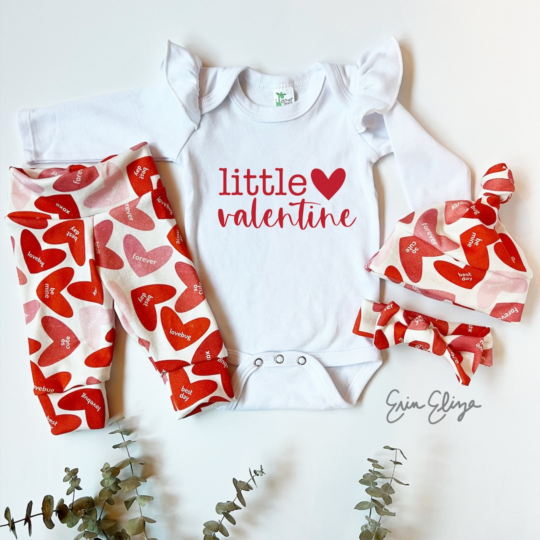 Little Valentine Coming Home Outfit, Valentine's Day Baby Girl Outfit