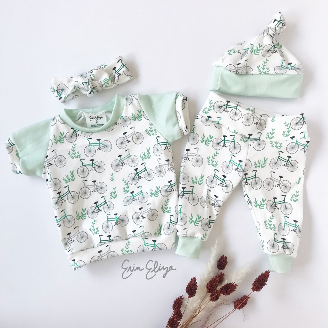 Bicycle Baby Outfit, Gender Neutral Baby Bike Outfit, Cycling Baby Gift