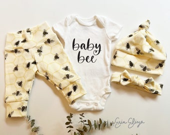 Baby bee shower gift, Bee baby shower, Bee kind baby outfit, Baby bee outfit, Bee baby pants, Bee coming home outfit