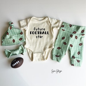 Football baby, Football jersey baby, Football fan baby outfit, Football baby shower, Fall football baby
