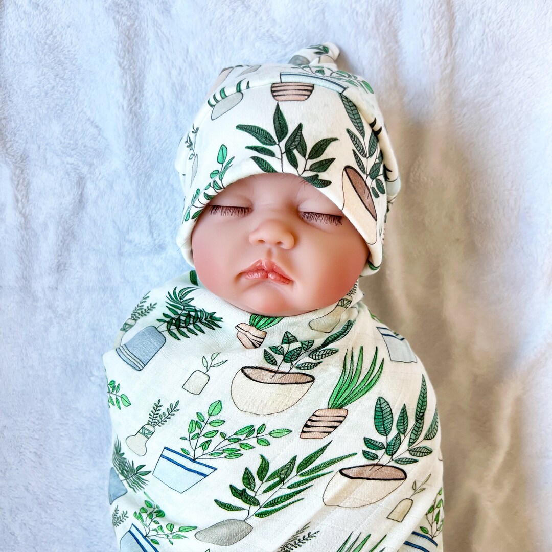 Plant Swaddle Blanket, Plants Baby Gifts, Plant Person Baby Gift, House Plants Swaddle, Plant