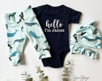 Whale baby gift, Sea creatures baby gift, Whale coming home outfit, baby girl whale outfit, Ocean baby shower, Ocean baby gift, Ocean baby