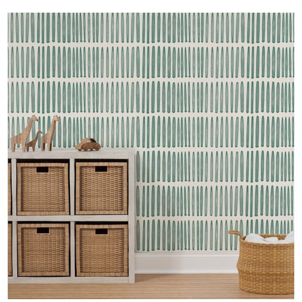 Modern lines wallpaper, Simple and modern wallpaper, Line drawer liners, Green lines wallpaper, Gender neutral nursery wallpaper