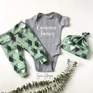 Baby boy outfit personalized, Take home outfit newborn boy, Modern baby boy clothes, Baby boy clothing, Organic baby boy clothing