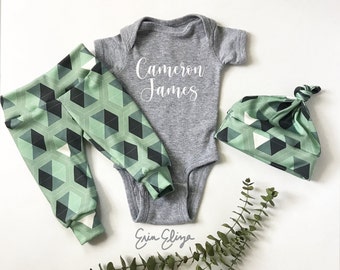 Baby boy outfit personalized, Take home outfit newborn boy, Modern baby boy clothes, Baby boy clothing, Organic baby boy clothing