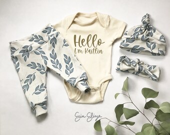 Gender neutral baby clothes, Hello I'm new here, gender neutral baby, baby gender neutral, gender neutral gift, organic baby clothes