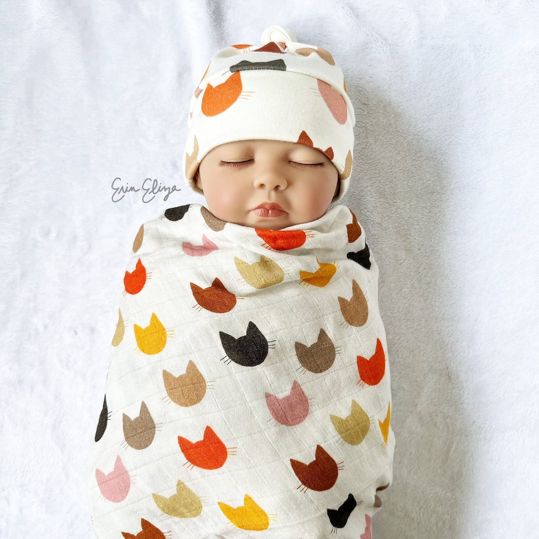 Cat Swaddle Blanket, Cat Baby, Cat Lovers Baby Gift, Gender Neutral