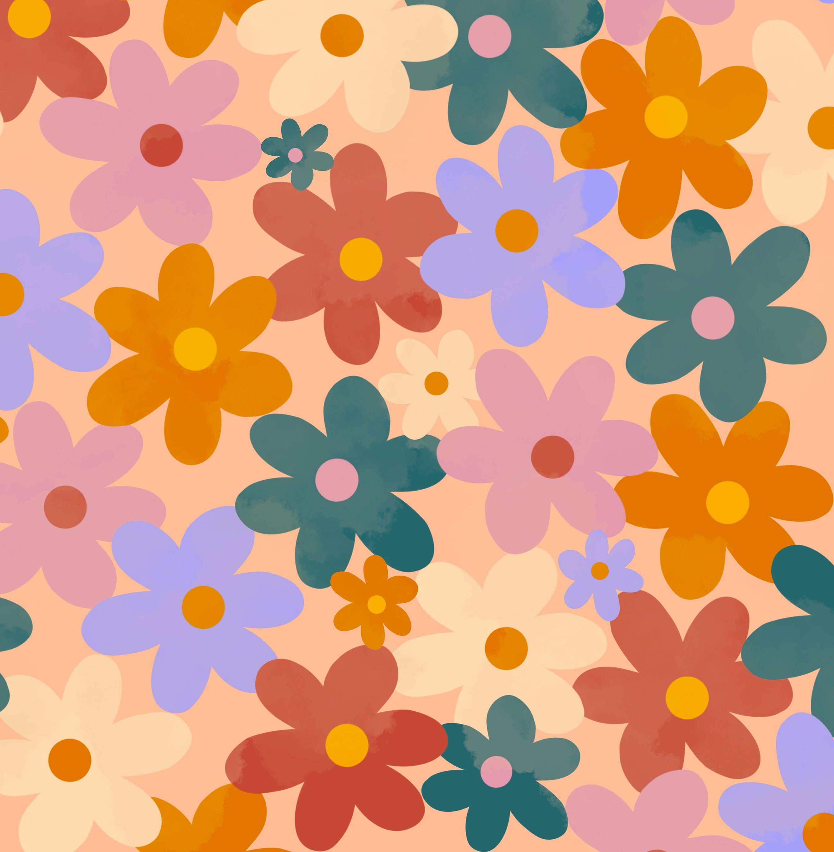 Retro Boho Floral Fabric –