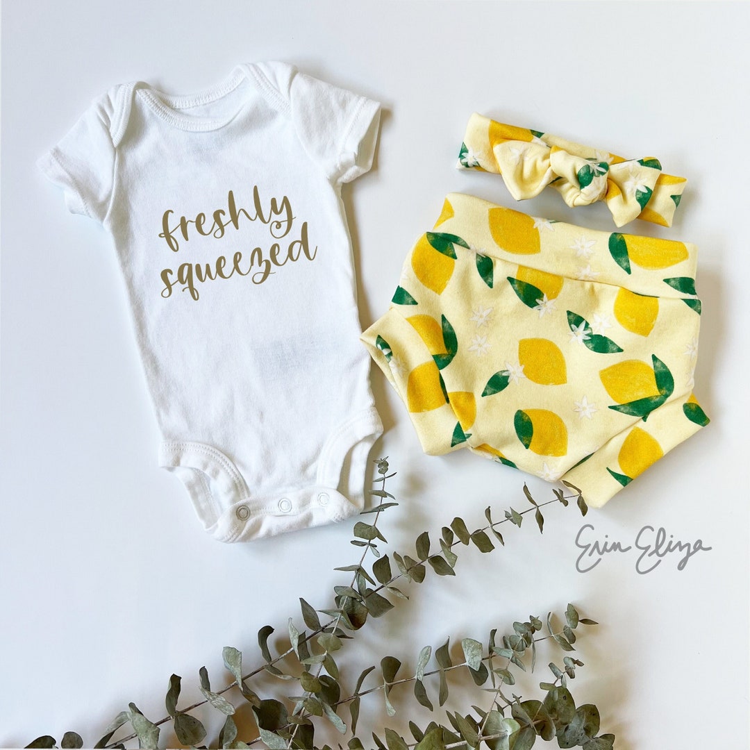 Lemon Baby Girl Bloomers, Summer Baby Girl Coming Home Outfit, Lemons ...