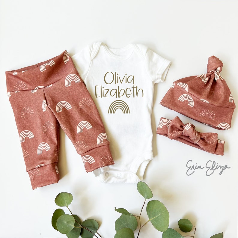 Rainbow Baby Coming Home Outfit, Baby Girl Rainbow Outfit, Rainbow Baby Gift image 1