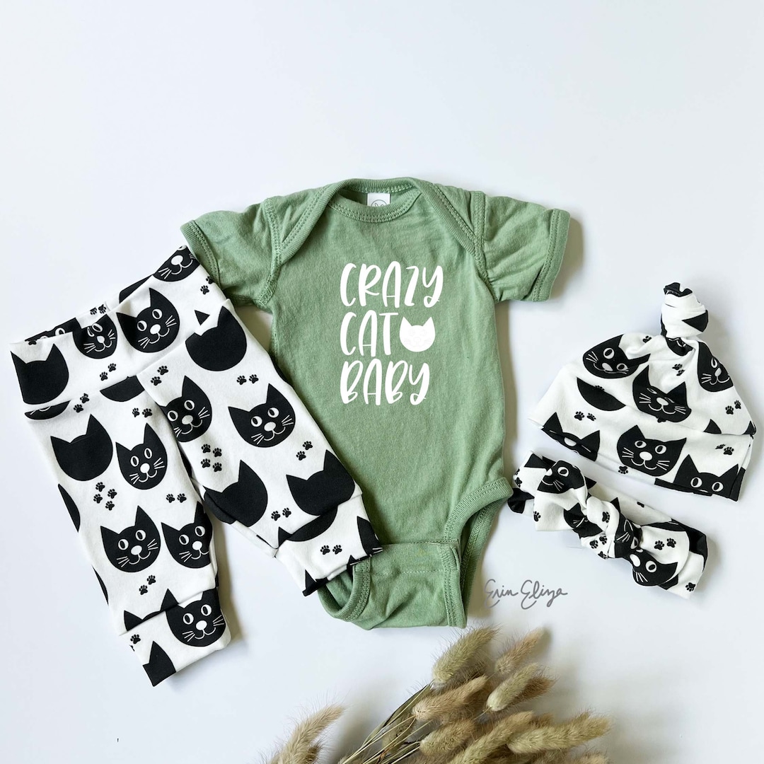 Cat Baby Clothes, Cat Baby Outfit, Cat Baby Pants, Coming Home Outfit