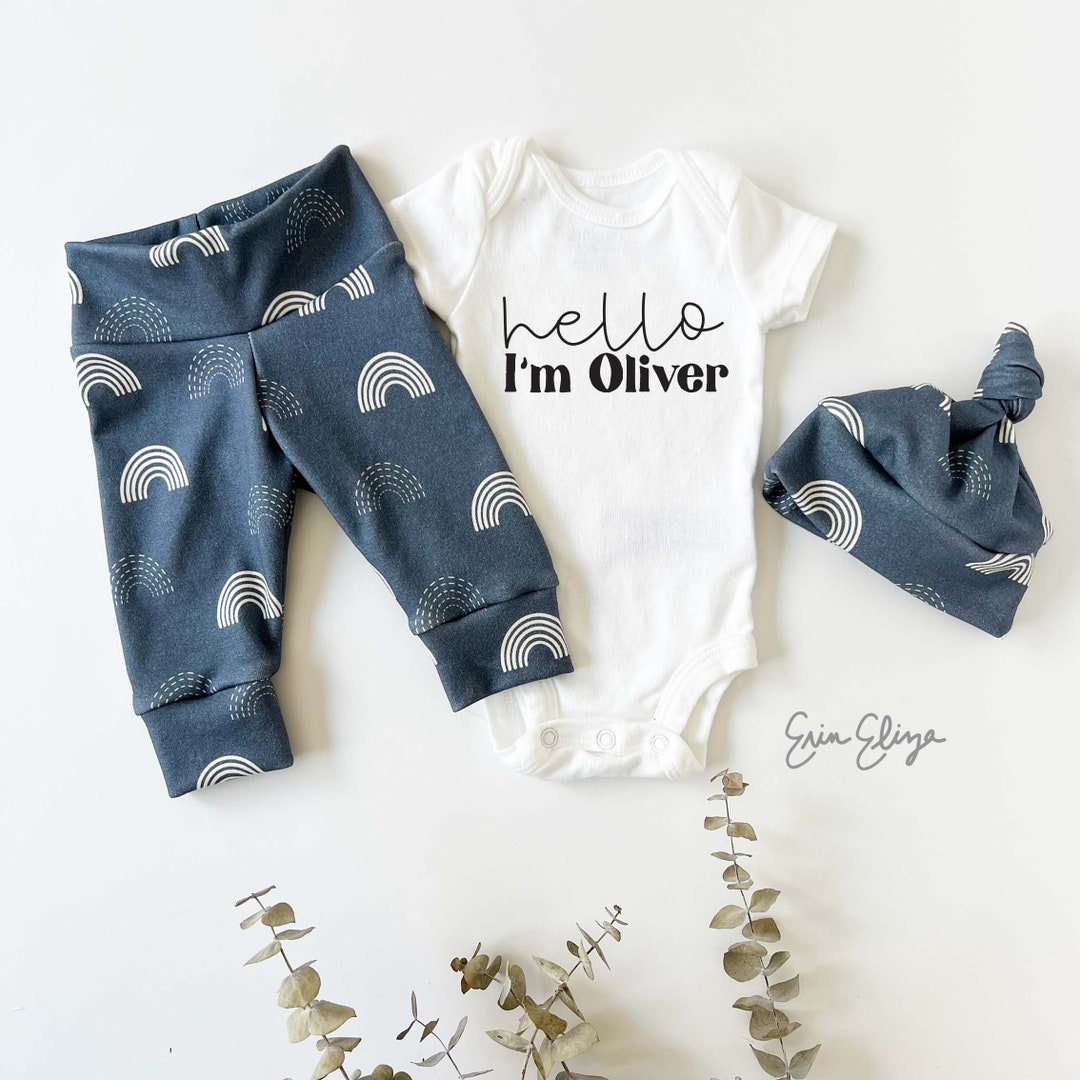 Baby Boy Rainbow Baby Coming Home Outfit, Baby Boy Rainbow Outfit
