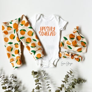 Freshly squeezed, Clementine coming home outfit, Orange baby boy outfit, Clementine baby boyl, Citrus baby shower, Gender neutral outfit