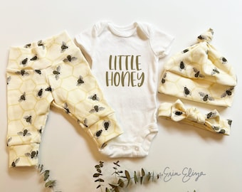 Honey bee shower gift idea, Bee baby shower, Little honey Bee baby outfit, Baby bee outfit, Newborn bee outfit, Bee coming home outfit